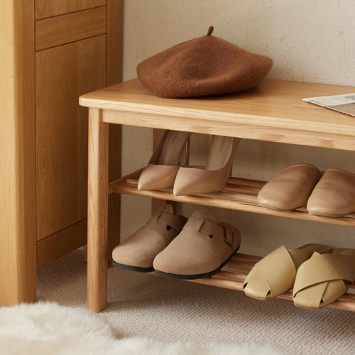 Solid oak shoe sale bench